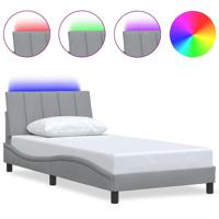 Bedframe zonder matras 100x200 cm stof lichtgrijs - thumbnail