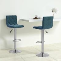 Barkrukken 2 st fluweel blauw - thumbnail