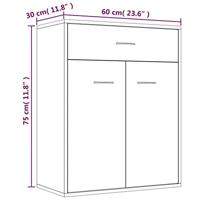 Dressoir 60x30x75 cm bewerkt hout grijs sonoma eikenkleurig - thumbnail