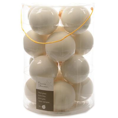 Kerstballen Glas Ø8cm Wol Wit 16st