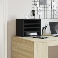 VidaXL Bureau organiser 36x26x29,5 cm bewerkt hout zwart - thumbnail