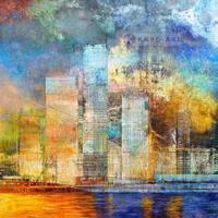 Schilderij - Grote Stad , Multikleur , 3 maten , Premium print - thumbnail