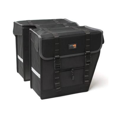 dubbele fietstas 100 Maxi zwart/grijs