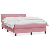 Boxspring met matras fluweel roze 140x220 cm - thumbnail