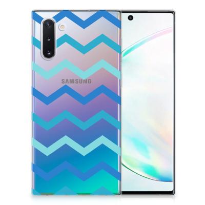 Samsung Galaxy Note 10 | TPU bumper | Zigzag Blauw Samsung Galaxy Note 10 | TPU bumper | Zigzag Blauw