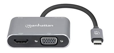 Manhattan USB-C to HDMI & VGA 4-in-1 Docking-Konverter USB-C dockingstation Geschikt voor merk (dockingstation): Universeel USB-C Power Delivery