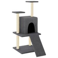 VidaXL Kattenmeubel met sisal krabpalen 110 cm donkergrijs - thumbnail