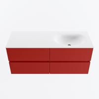 MONDIAZ VICA 120cm badmeubel onderkast Fire 4 lades. Wastafel MOON rechts zonder kraangat, kleur Talc. - thumbnail