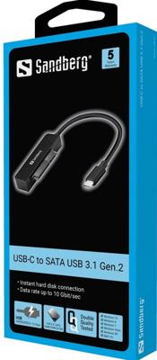 Sandberg 136-37 behuizing voor opslagstations HDD-/SSD-behuizing Zwart 2.5