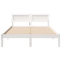 Bedframe met LED -striplichten met hoofdeinde Wit 120 x 190 cm Grenenhout - thumbnail
