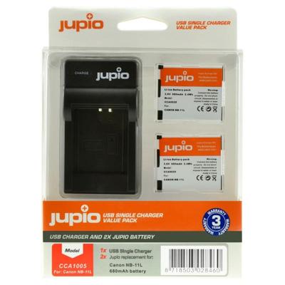 Jupio Kit: 2 x camera-accu NB-11L + USB Single lader Jupio Kit: 2 x camera-accu NB-11L + USB Single lader