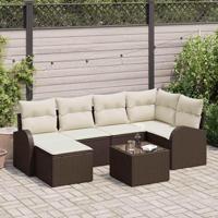Tuinbankenset 7 pcs Bruin poly rattan - thumbnail