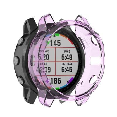 Voor Garmin fenix 6S/6S Pro Smart Watch halve dekking TPU beschermhoes (transparant paars) Voor Garmin fenix 6S/6S Pro Smart Watch halve dekking TPU beschermhoes (transparant paars)