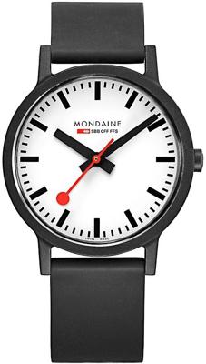 Horlogeband Mondaine MS1.41110.RB / BM20192 Rubber Zwart 16mm