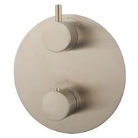 Wiesbaden Afbouwdeel Caral Thermostaat 2 Weg Rond Geborsteld Staal - thumbnail