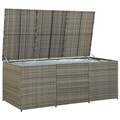 Tuinbox 180x90x75 cm poly rattan grijs