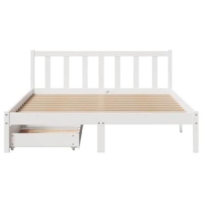 Bedframe zonder matras massief grenenhout wit 160x200 cm Bedframe zonder matras massief grenenhout wit 160x200 cm