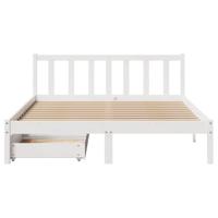 Bedframe zonder matras massief grenenhout wit 160x200 cm - thumbnail