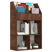 Kindertijdschriftenrek 71x30x114 cm bewerkt hout bruineiken - thumbnail
