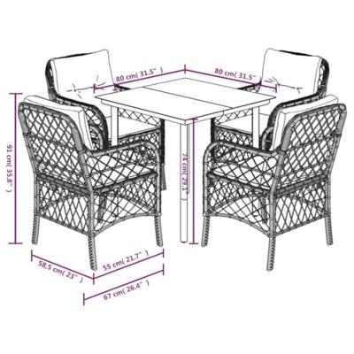 5-delige Tuinset met kussens poly rattan beige 5-delige Tuinset met kussens poly rattan beige
