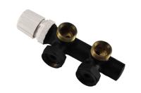 Riko thermostatisch 3/4 onderblok haaks-links mat zwart - thumbnail
