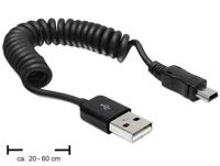Delock 83164 USB-kabel USB 2.0 USB-A stekker, USB-mini-B stekker 0.60 m Zwart - thumbnail