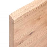 Wastafelblad 40x60x(2-4) cm behandeld massief hout lichtbruin - thumbnail