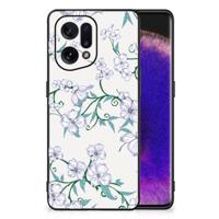 OPPO Find X5 Uniek Bloemen Hoesje Blossom White - thumbnail
