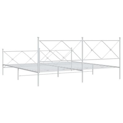 Bedframe met hoofd- en voeteneinde metaal wit 193x203 cm Bedframe met hoofd- en voeteneinde metaal wit 193x203 cm