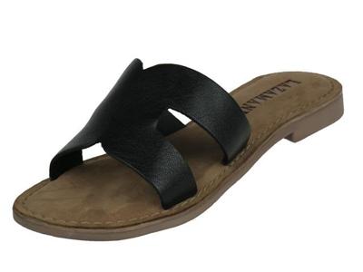 Lazamani 75.747 leren slippers zwart Lazamani 75.747 leren slippers zwart