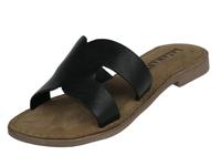 Lazamani 75.747 leren slippers zwart - thumbnail