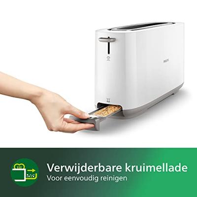 Philips Daily Collection Plastic broodrooster met lange sleuf en broodjeswarmer - thumbnail