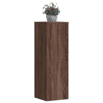 Plantenstandaards 2 st 33x33x100 cm bewerkt hout bruin eiken