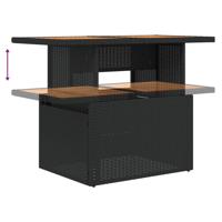 7-delige Loungeset met kussens poly rattan zwart - thumbnail