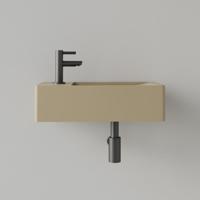 Fontein Gliss Design Freya Solid Marble 40x22x10 cm Met Kraangat Links Mat Cappuccino - thumbnail