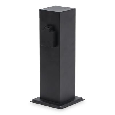 Delta S buitenstopcontactpaal - 30cm - 2 stopcontacten - IP44 waterdicht - Tuincontactdoos - Stekkerdoos - Zwart