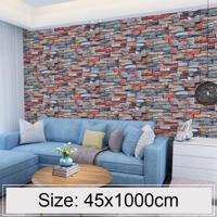 Creative 3D Color steen baksteen decoratie behang Stickers slaapkamer woonkamer muur waterdicht Wallpaper Roll grootte: 45 * 1000cm - thumbnail