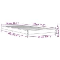 Bedframe bewerkt hout en metaal zwart 90x190 cm - thumbnail