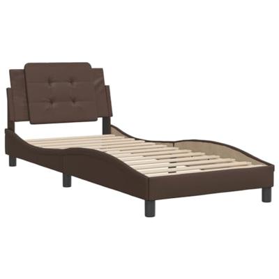 Bedframe zonder matras "Zadar" kunstleer bruin 80x200 cm