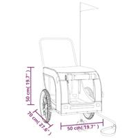 Hondenfietstrailer oxford stof en ijzer zwart - thumbnail