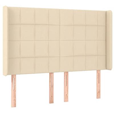 Boxspring met matras en LED stof crèmekleurig 140x190 cm - thumbnail