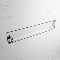 MONDIAZ EASY Nis 149,5x29,5cm in solid surface kleur Urban | Talc. 1 vak geschikt voor in- of opbouw - thumbnail
