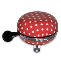 Basil polkadot - fietsbel - 80 mm - rood / wit - thumbnail