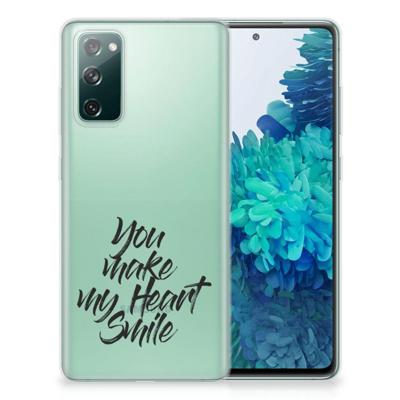Samsung Galaxy S20 FE | Siliconen hoesje | met naam Heart Smile Samsung Galaxy S20 FE | Siliconen hoesje | met naam Heart Smile