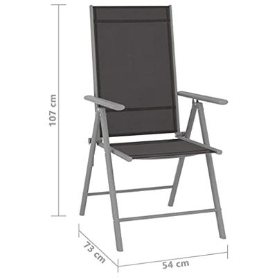 Tuinstoelen 6 st inklapbaar textileen zwart