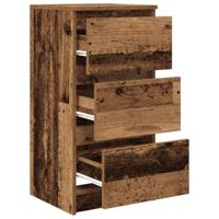 Dressoir 37,5x35x76 cm bewerkt hout oud houtkleurig - thumbnail