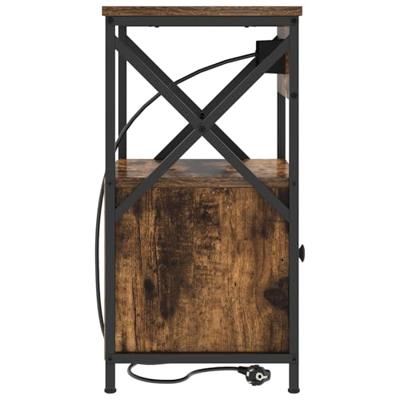 Nachtkastje 2 pcs Gerookt eiken 40 x 31 x 60 cm Bewerkt hout