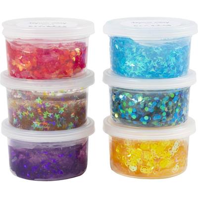Creativ Company Sequin clay, blauw/groen harmonie, paars/roze harmonie, 6x60 gr/ 1 doos Creativ Company Sequin clay, blauw/groen harmonie, paars/roze harmonie, 6x60 gr/ 1 doos