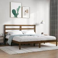 Bedframe massief grenenhout honingbruin 200x200 cm - thumbnail