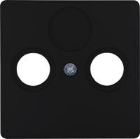 HK05 - afdekking voor antennecontactdoos TV en Radio, mat-zwart - thumbnail